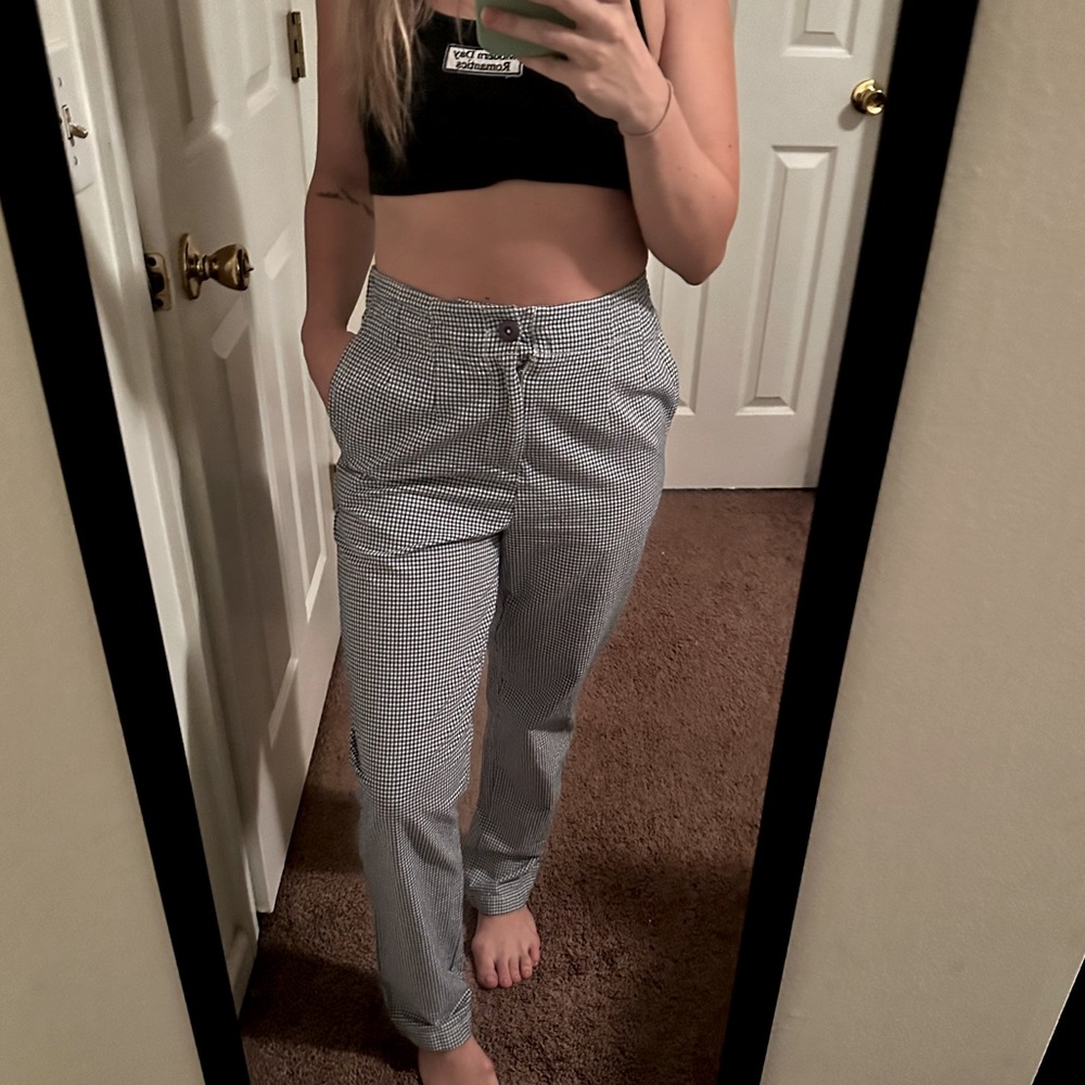 NWT Free People Gingham trousers